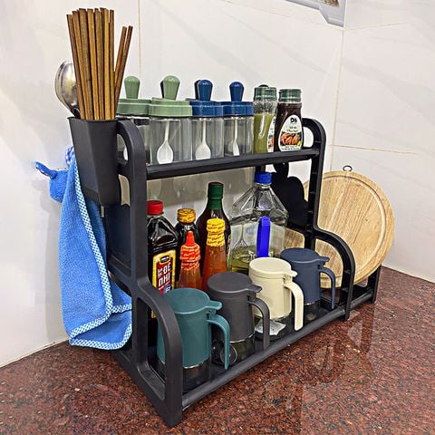 Kệ Đựng Gia Vị 2 Tầng Đa Năng - Tiện Lợi Cho Nhà Bếp, Tiết Kiệm Không Gian Bếp.