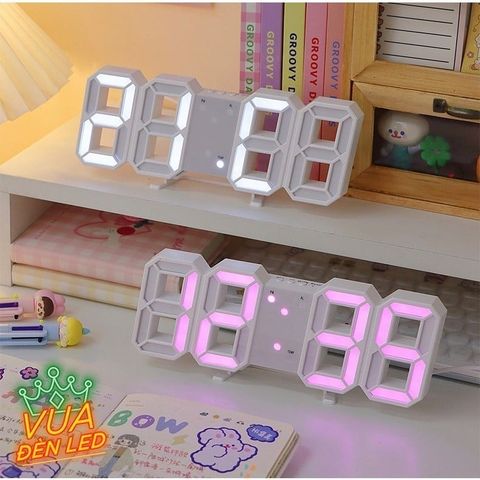 Đồng Hồ LED Để Bàn Làm Việc, Treo Tường TN828 Nhiều Chức Năng Báo Thức, Nhiệt độ, Cảm Biến âm Thanh