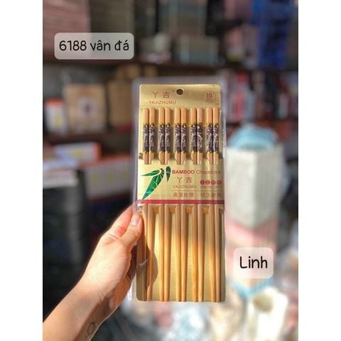 Set Hộp 10 Đôi Đũa Tre Vân Đá Hàng Xuất Nhật Cao Cấp