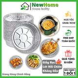 Set 10 Khay Giấy Bạc Lót Nồi Chiên Không Dầu, Lò Nướng - Đựng Thức Ăn, Thực Phẩm Tiện Lợi.