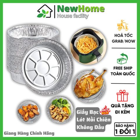 Set 10 Khay Giấy Bạc Lót Nồi Chiên Không Dầu, Lò Nướng - Đựng Thức Ăn, Thực Phẩm Tiện Lợi.