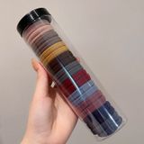 Hộp 20 Chun Buộc Tóc Nhiều Màu Sắc, Dây Buộc Tóc Trơn Kèm Ống Đựng Trong Suốt