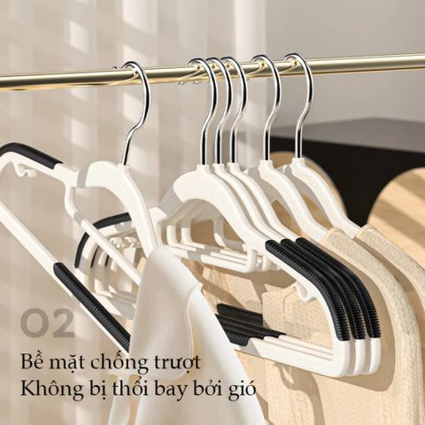 Combo 10 Móc Treo Quần Áo Chống Trượt Xoay 360 Đa Năng Chất Liệu Cao Cấp Bền Bỉ Chịu Lực.