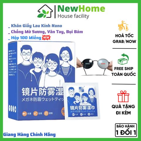 Khăn Giấy Lau Kính Nano Chống Mờ Sương, Vân Tay, Bụi Bám Hộp 100 Miếng Hàng Nội Địa Trung