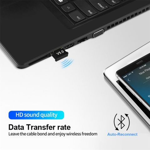 USB Bluetooth 5.0 Truyền Phát Dữ Liệu Ổn Định Tốc Độ Cao Cho PC - Laptop