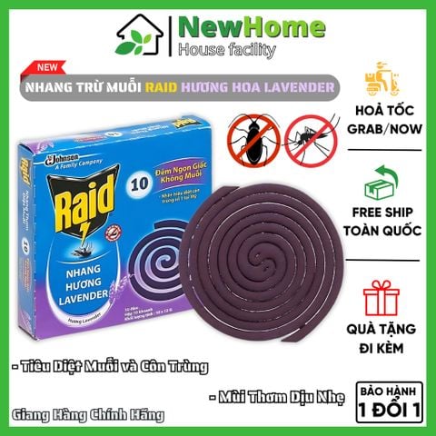 Hộp Nhang Muỗi Raid Hương Lavender, Tiêu Diệt Muỗi và Côn Trùng Hiệu Quả.