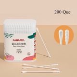 Bông Ngoáy Tai Cho Bé Hộp 200 Chiếc Chất Bông Siêu Mềm Mại 2 Đầu Cao Cấp Kháng Khuẩn An Toàn Cho Bé