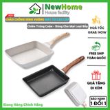 Chảo Chống Dính Vuông Đáy Từ Cán Gỗ Cao Cấp Chiên Trứng Cuộn Dùng Cho Mọi Loại Bếp.