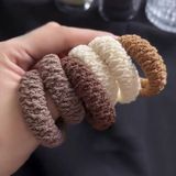 Hộp Set 6 Dây Thun Buộc Tóc Không Đường May Cao Cấp Màu Trơn Phong Cách Hàn.