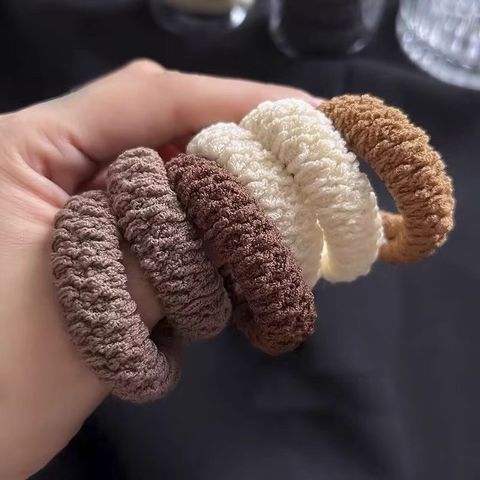 Hộp Set 6 Dây Thun Buộc Tóc Không Đường May Cao Cấp Màu Trơn Phong Cách Hàn.