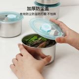Hộp Tròn Inox 304 Có Nắp Đựng Thực Phẩm Tủ Lạnh An Toàn Sức Khoẻ Dùng được Cho Lò Vi Sóng