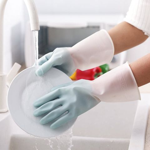 Găng Tay Cao Su Phối Màu Rửa Chén, Bát - Làm Bếp Tiện Dụng Hàng Nhập Khẩu.