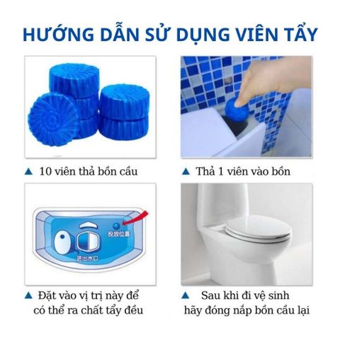 Combo 10 Viên Thả Bồn Cầu Khử Mùi Hôi Diệt Khuẩn Toilet