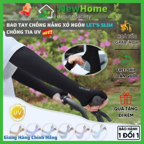 Cặp Găng Tay Chống Nắng Nam/Nữ Xỏ Ngón Let's Slim Hàn Quốc Chống Tia UV Hàng Nhập Khẩu