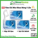 Hộp 50 Que Tăm Chỉ Nha Khoa Loại Tốt Dùng 1 Lần - Sợi Chỉ Mảnh Hỗ Trợ Tối ưu Cho Răng