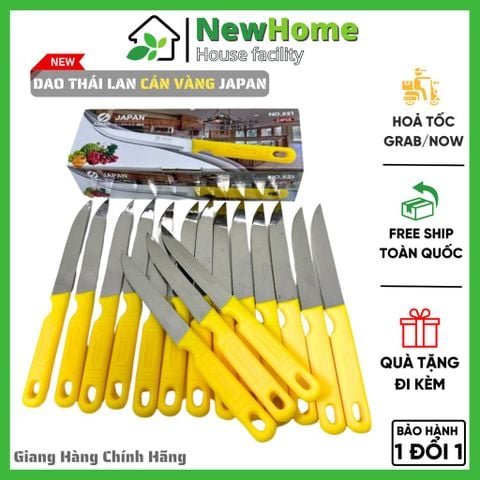 Dao Thái Lan Cán Vàng Japan, Dao Gọt Trái Cây Hoa Quả Thép Không Gỉ Cao Cấp.