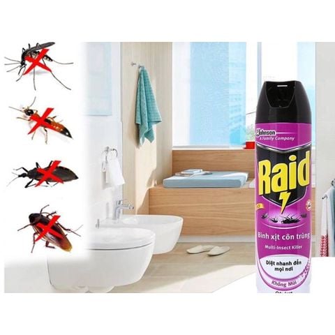 Bình Xịt Côn Trùng Raid 520ML Vòi Xịt Kép - Diệt Hiệu Quả Các Loại Côn Trùng Gây Hại.