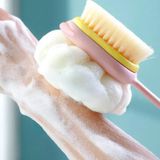 Bàn Chải Chà Lưng 2 Mặt Đa Năng, Cây Bông Tắm Tẩy Tế Bào Chết Có Cán Dài Tiện Lợi.