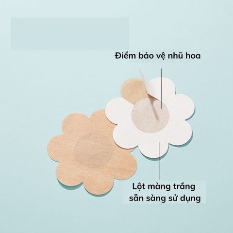 Hộp 60 Miếng Dán Ngực Giấy Hình Hoa, Miếng Dán Ti Sử Dụng 1 Lần Tiện Lợi