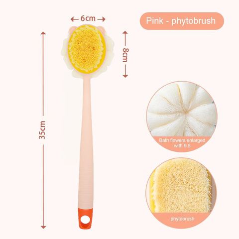 Bàn Chải Chà Lưng 2 Mặt Đa Năng, Cây Bông Tắm Tẩy Tế Bào Chết Có Cán Dài Tiện Lợi.