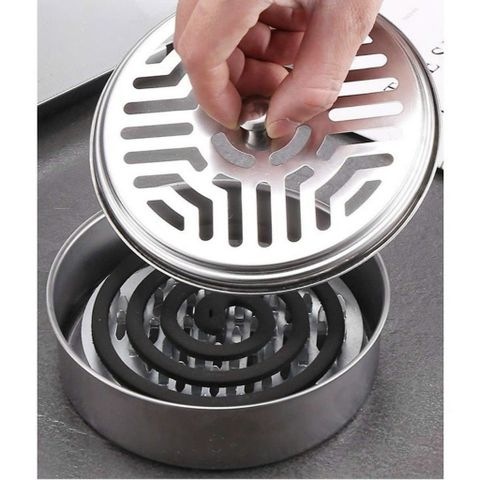Khay Đựng Nhang Muỗi Kim Loại Có Nắp Đậy Tiện Lợi Chống Nóng - Chống Rơi Bụi Tàn.