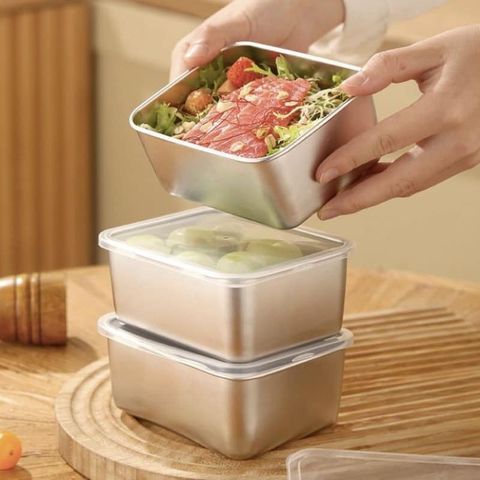 Hộp đựng Thực Phẩm Inox 304 Khay Inox Đựng Thực Phẩm Lạnh Có Kèm Nắp Đậy Tiện Lợi