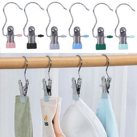 Móc Kẹp Đơn Treo Quần Áo Đa Năng NewHome, Mắc Áo Chất Liệu Thép Không Gỉ Tiết Kiệm Diện Tích