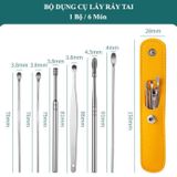 Bộ Lấy Ráy Tai 6 Món Kèm Bao Da Tiện Lợi Chất Liệu Thép Không Gỉ Cao Cấp Chăm Sóc Tai Chuyên Nghiệp.