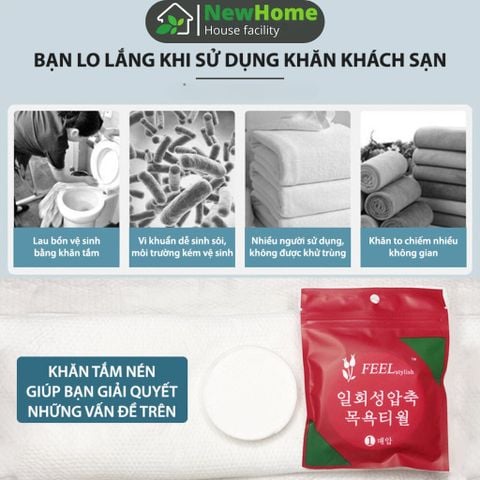 Khăn Giấy Nén Hàn Quốc Gói 20 Viên Mang Đi Du Lịch, Công Tác Tiện Lợi Hàng Nhập Khẩu