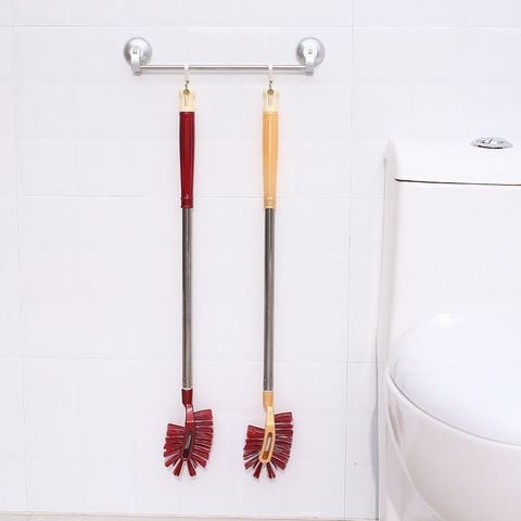 Bàn Chải Chà Toilet Cán Dài Bằng Inox Có Thể Tháo Lắp Tiện Lợi.