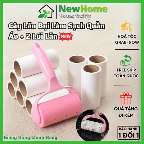 Cây Lăn Bụi Làm Sạch Quần Áo, Ga Giường, Sofa, Lông Chó Mèo Kèm 2 Lõi Lăn Bụi Dự Phòng