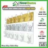 Vỉ Móc Dán Tường Chịu Lực 6 Móc Treo Đồ Đa Năng - Miếng Dán Siêu Dính Chịu Lực 10kg.