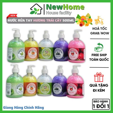 Nước Rửa Tay Hương Trái Cây 500 ML Dưỡng Da Khử Mùi - Ngăn Ngừa Vi Khuẩn.
