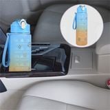 Bình Nước 900ML Hottrend Có Vạch Nhắc Nhở Uống Nước Tặng Kèm Ống Hút, Quai Sách và Sticker Dán.