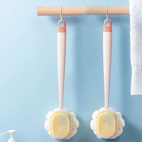Bàn Chải Chà Lưng 2 Mặt Đa Năng, Cây Bông Tắm Tẩy Tế Bào Chết Có Cán Dài Tiện Lợi.