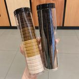 Hộp 20 Chun Buộc Tóc Nhiều Màu Sắc, Dây Buộc Tóc Trơn Kèm Ống Đựng Trong Suốt