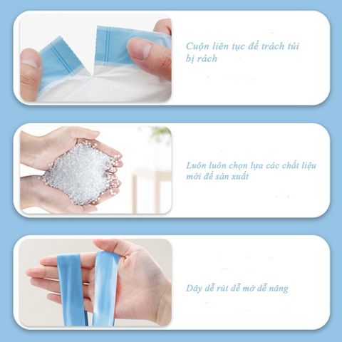 Túi Đựng Rác Có Dây Buộc Siêu Dày Dai Chắc Chắn, Chống Rò Rỉ Nước Siêu Dai, Cuộn 100 Túi
