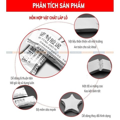Xi Măng Dẻo Bịt Lỗ Điều Hoà, Keo Xi Măng Trắng Bít Lỗ Tường/ Đường ống Nước/ Khe Rãnh Hàng Nhập Khẩu
