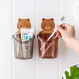 Cốc Đựng Bàn Chải, Kem Đánh Răng Hình Gấu Dễ Thương Gắn Tường Cao Cấp