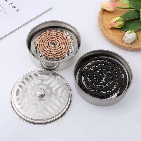 Khay Đựng Nhang Muỗi Kim Loại Có Nắp Đậy Tiện Lợi Chống Nóng - Chống Rơi Bụi Tàn.