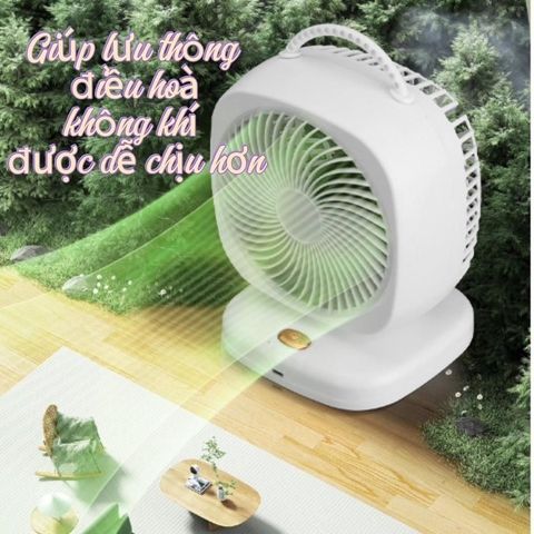 Quạt Tích Điện Mini Để Bàn 5 Cấp Độ Gió, Động Cơ Không Tiếng Ồn 2000mah Tiện Lợi Nhỏ Gọn Siêu Mát
