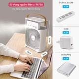 Quạt Hơi Nước Phun Sương Mini 600ml Thiết Kế 5 Vòi Phun Sương Tích Hợp Đèn Ngủ.