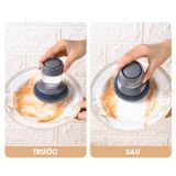 Dụng Cụ Cọ Rửa Xoong Nồi, Rửa Bát Đĩa Có Tay Cầm Kèm Bình Chứa Xà Phòng Tiện Lợi
