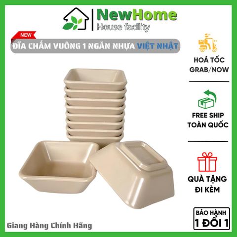 Đĩa Chấm Vuông 1 Ngăn Nhựa Việt Nhật 1219 Đựng Nước Chấm, Nước Sốt, Bát Gia Vị.