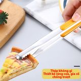 Kẹp Gắp Thức Ăn Bằng Inox Bọc Nhựa Chống Nóng Cao Cấp, Gắp Đồ Nướng - Chiên Đồ Ăn Tiện Lợi.