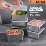 Hộp đựng Thực Phẩm Inox 304 Khay Inox Đựng Thực Phẩm Lạnh Có Kèm Nắp Đậy Tiện Lợi