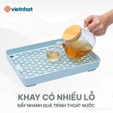 Khay Úp Ly, Cốc - Khay Để Ấm Chén Nhựa Việt Nhật 5658 Có Lưới Thoát Nước Tiện Dụng.