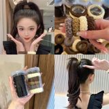 Hộp Set 6 Dây Thun Buộc Tóc Không Đường May Cao Cấp Màu Trơn Phong Cách Hàn.