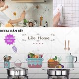Giấy Dán Tường Bếp Chống Dầu Mỡ, Chịu Nhiệt, Decal Dán Bếp 3D Họa Tiết Kích Thước 90x60cm