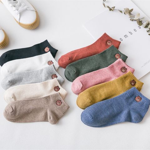 Set 10 Đôi Tất Vớ Nữ Cổ Ngắn Nhiều Màu Hình Gấu Kute Tặng Kèm Túi Rút Tiện Lợi.